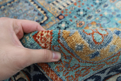 271 x 370 cm | Traditional Mamluk Area Rug Afghan Hand Knotted veg Dye Wool carpet - ART WOOL CARPET