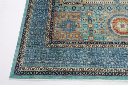 271 x 370 cm | Traditional Mamluk Area Rug Afghan Hand Knotted veg Dye Wool carpet - ART WOOL CARPET