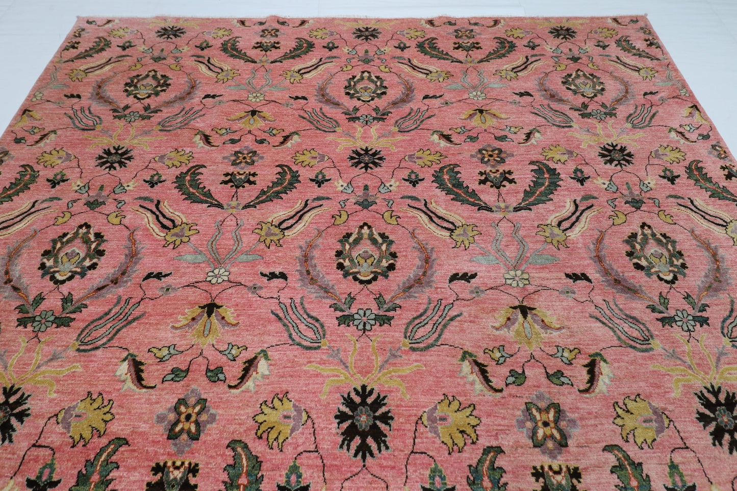 272 x 365 cm | Tribal Pink Large Area Rug Afghan Hand Knotted veg Dye Wool carpet - ART WOOL CARPET