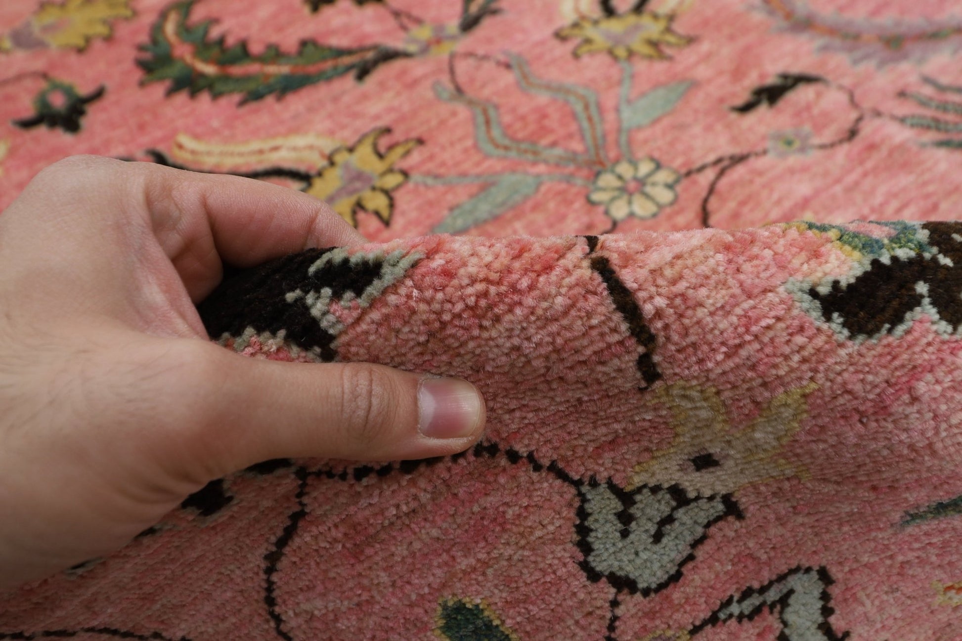 272 x 365 cm | Tribal Pink Large Area Rug Afghan Hand Knotted veg Dye Wool carpet - ART WOOL CARPET