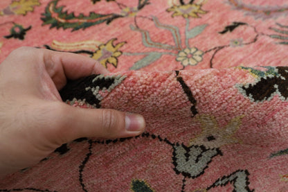 272 x 365 cm | Tribal Pink Large Area Rug Afghan Hand Knotted veg Dye Wool carpet - ART WOOL CARPET
