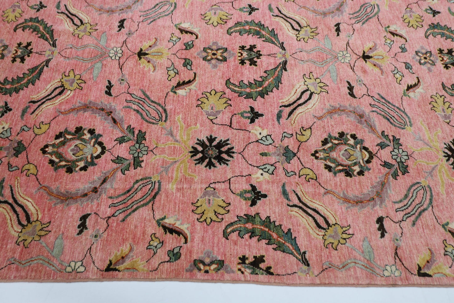 272 x 365 cm | Tribal Pink Large Area Rug Afghan Hand Knotted veg Dye Wool carpet - ART WOOL CARPET