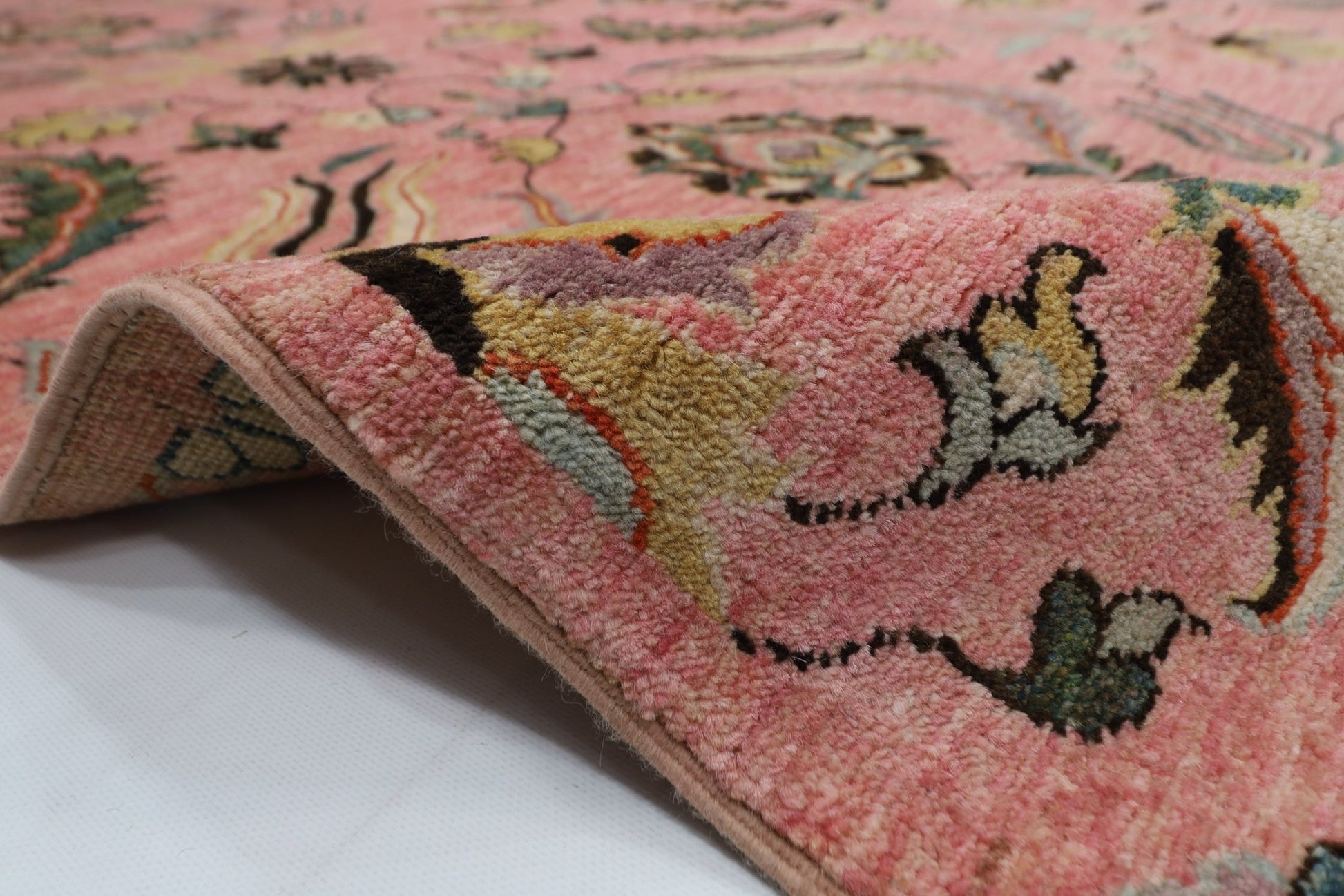 272 x 365 cm | Tribal Pink Large Area Rug Afghan Hand Knotted veg Dye Wool carpet - ART WOOL CARPET