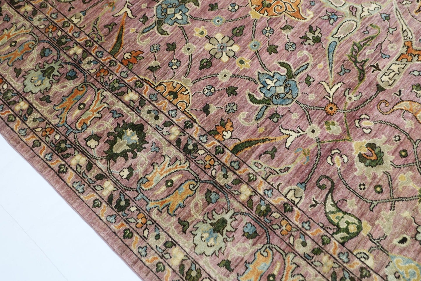 274 x 362 cm | Bidjar Pink Oriental Area Rug Afghan Hand Knotted Veg Dye Wool carpet - ART WOOL CARPET