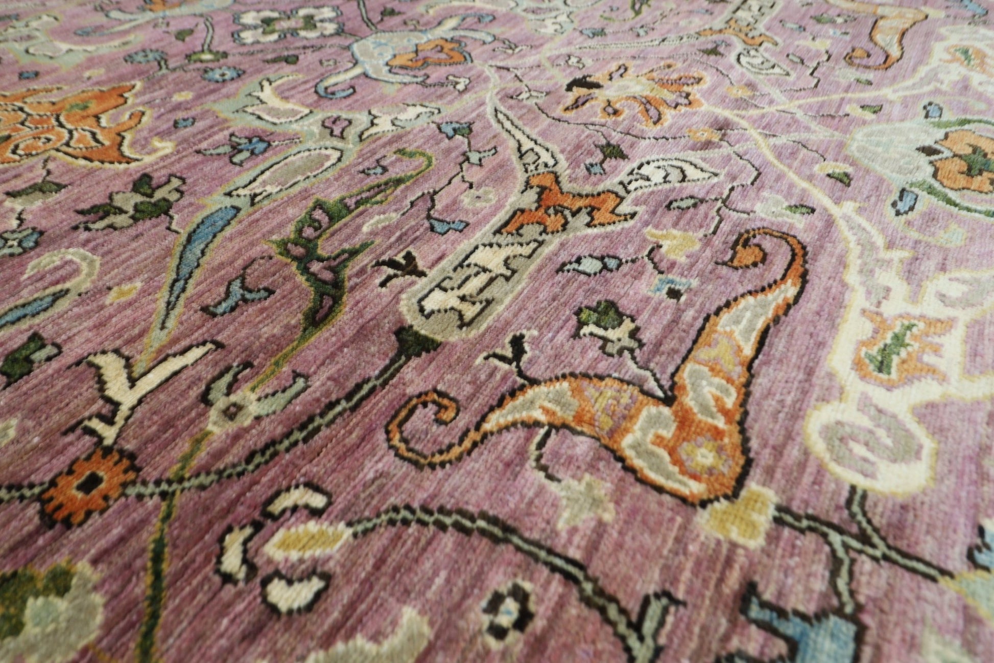 274 x 362 cm | Bidjar Pink Oriental Area Rug Afghan Hand Knotted Veg Dye Wool carpet - ART WOOL CARPET