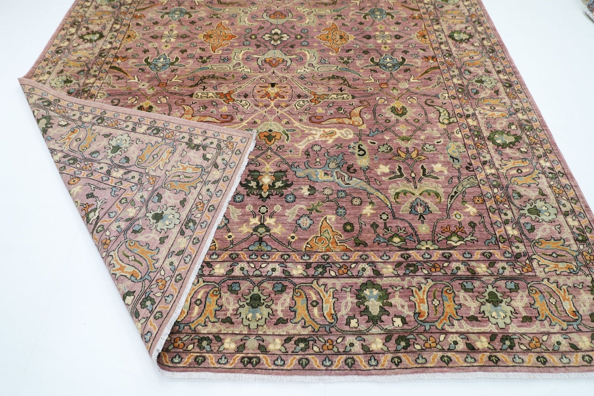 274 x 362 cm | Bidjar Pink Oriental Area Rug Afghan Hand Knotted Veg Dye Wool carpet - ART WOOL CARPET