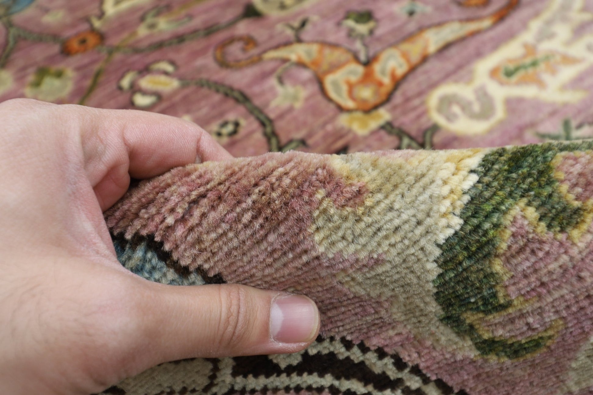 274 x 362 cm | Bidjar Pink Oriental Area Rug Afghan Hand Knotted Veg Dye Wool carpet - ART WOOL CARPET