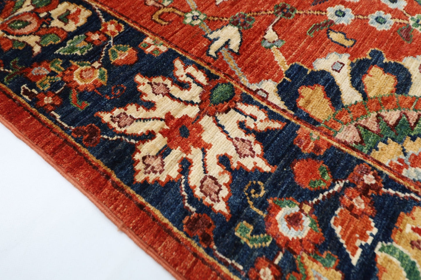 274 x 371 cm | Traditional Red Area Rug Afghan Hand Knotted veg Dye Wool carpet - ART WOOL CARPET