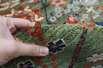 278 x 360 cm | Oriental Bidjar Green Area Rug Afghan Hand Knotted Veg Dye Wool carpet - ART WOOL CARPET