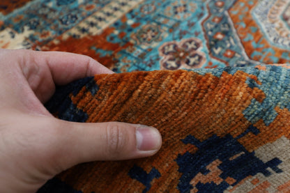 278 x 363 cm | Mamluk Large Area Rug Afghan Hand Knotted veg Dye Wool carpet - ART WOOL CARPET