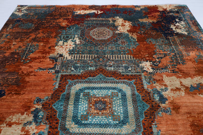 278 x 363 cm | Mamluk Large Area Rug Afghan Hand Knotted veg Dye Wool carpet - ART WOOL CARPET