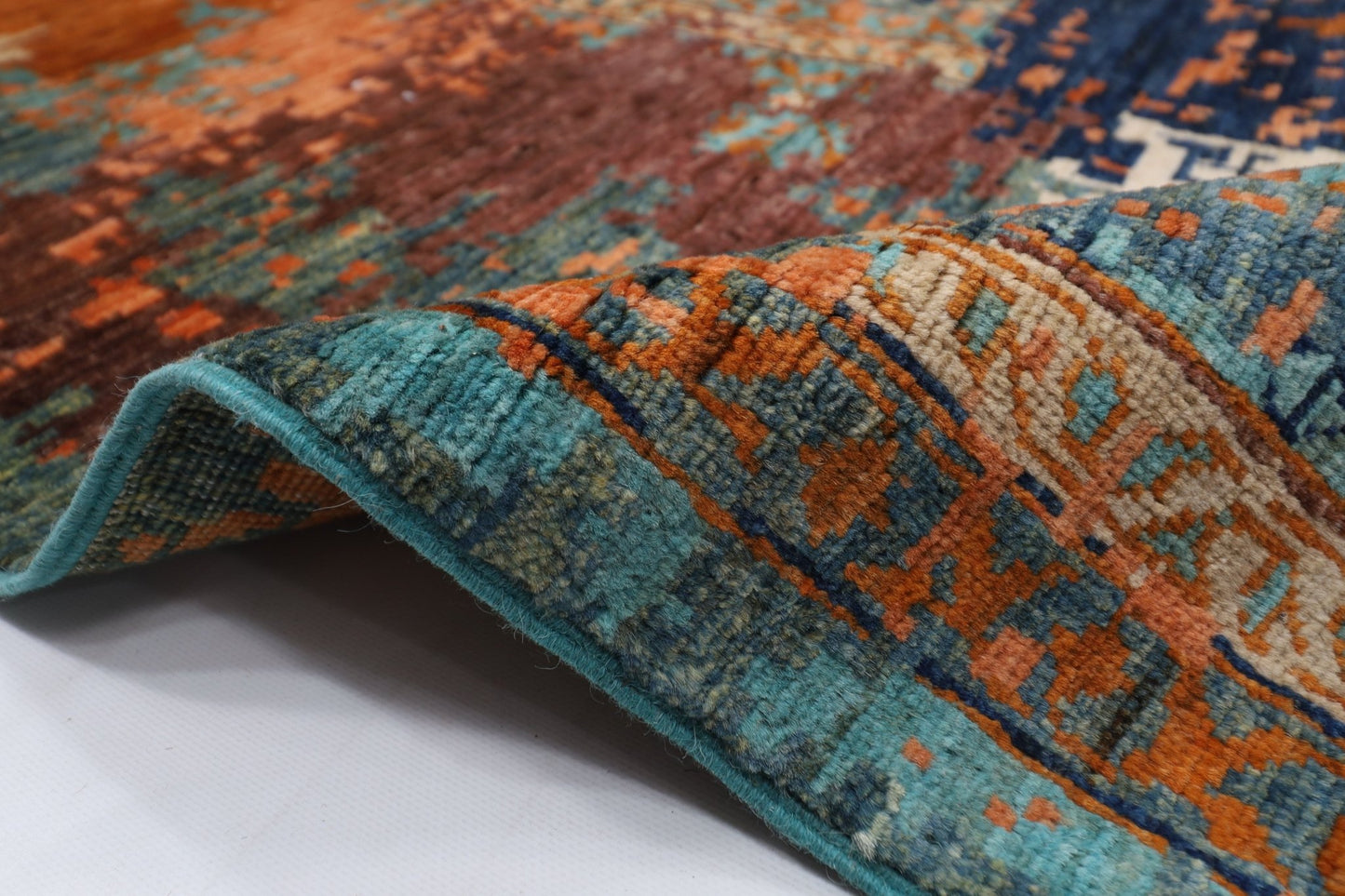 278 x 363 cm | Mamluk Large Area Rug Afghan Hand Knotted veg Dye Wool carpet - ART WOOL CARPET