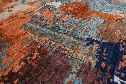278 x 363 cm | Mamluk Large Area Rug Afghan Hand Knotted veg Dye Wool carpet - ART WOOL CARPET