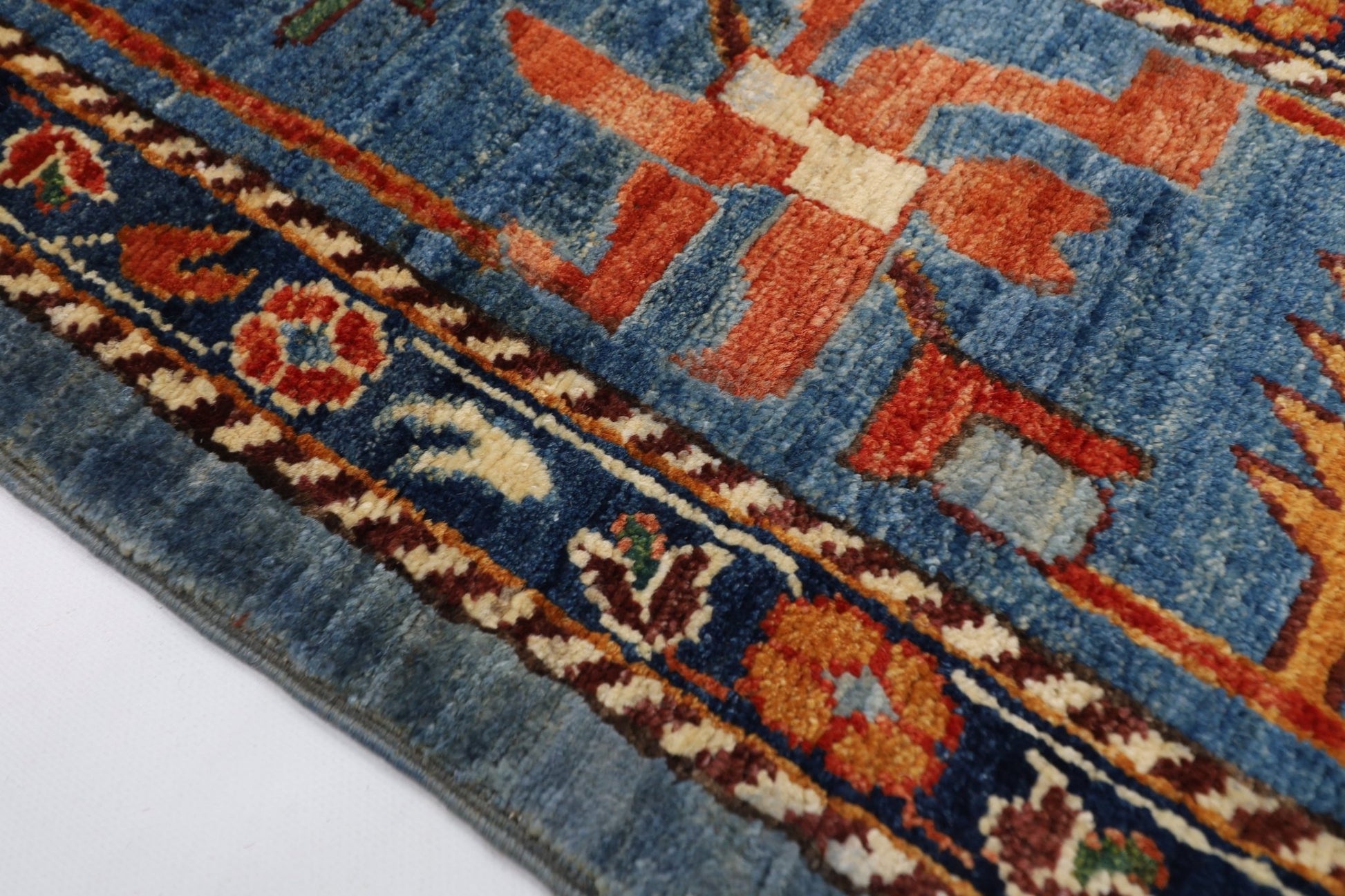 279 x 357 cm | Tribal Gray Area Rug Afghan Hand Knotted veg Dye Wool carpet - ART WOOL CARPET