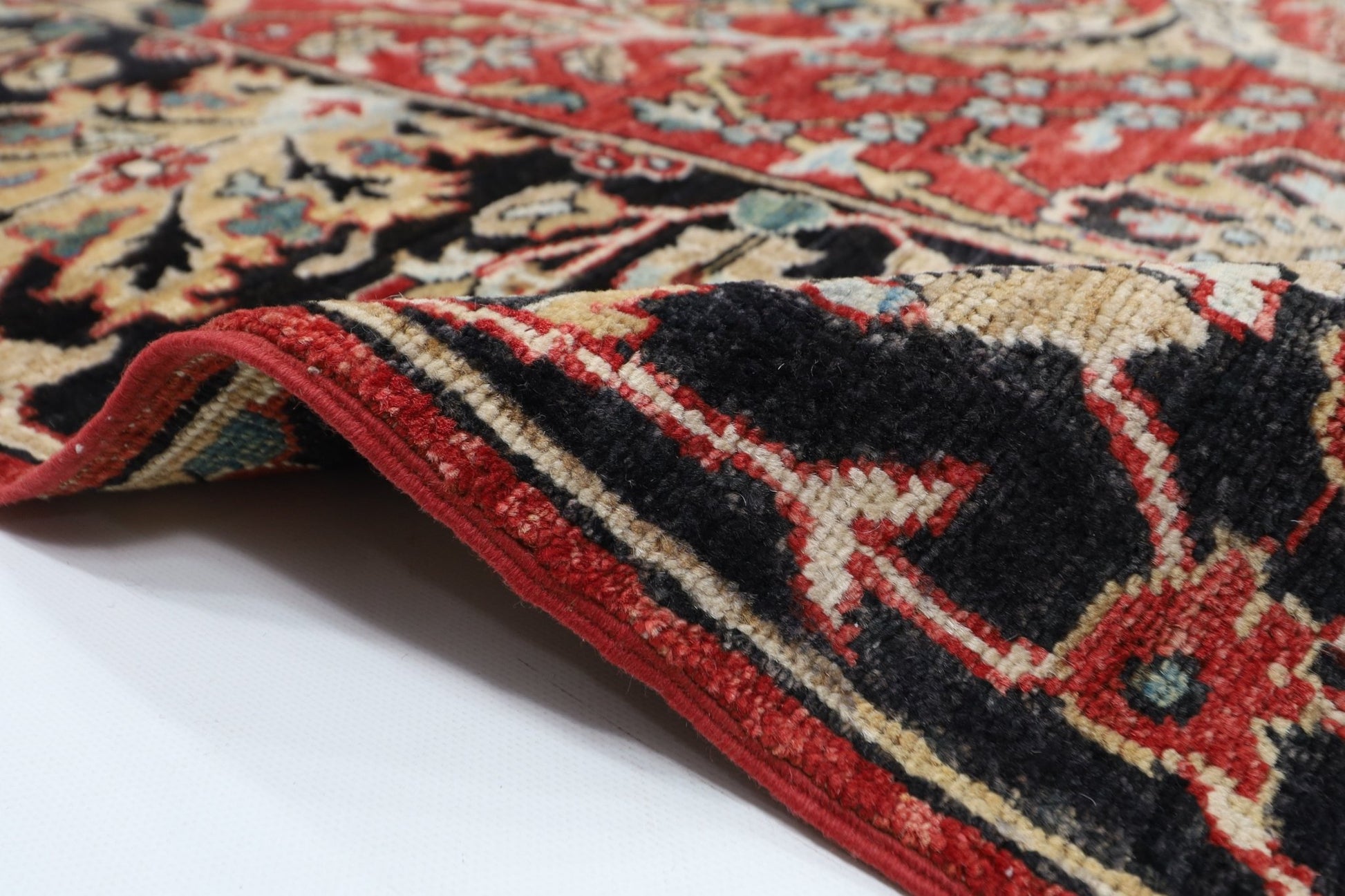 280 x 360 cm | Traditional Red Area Rug Afghan Hand Knotted veg Dye Wool carpet - ART WOOL CARPET