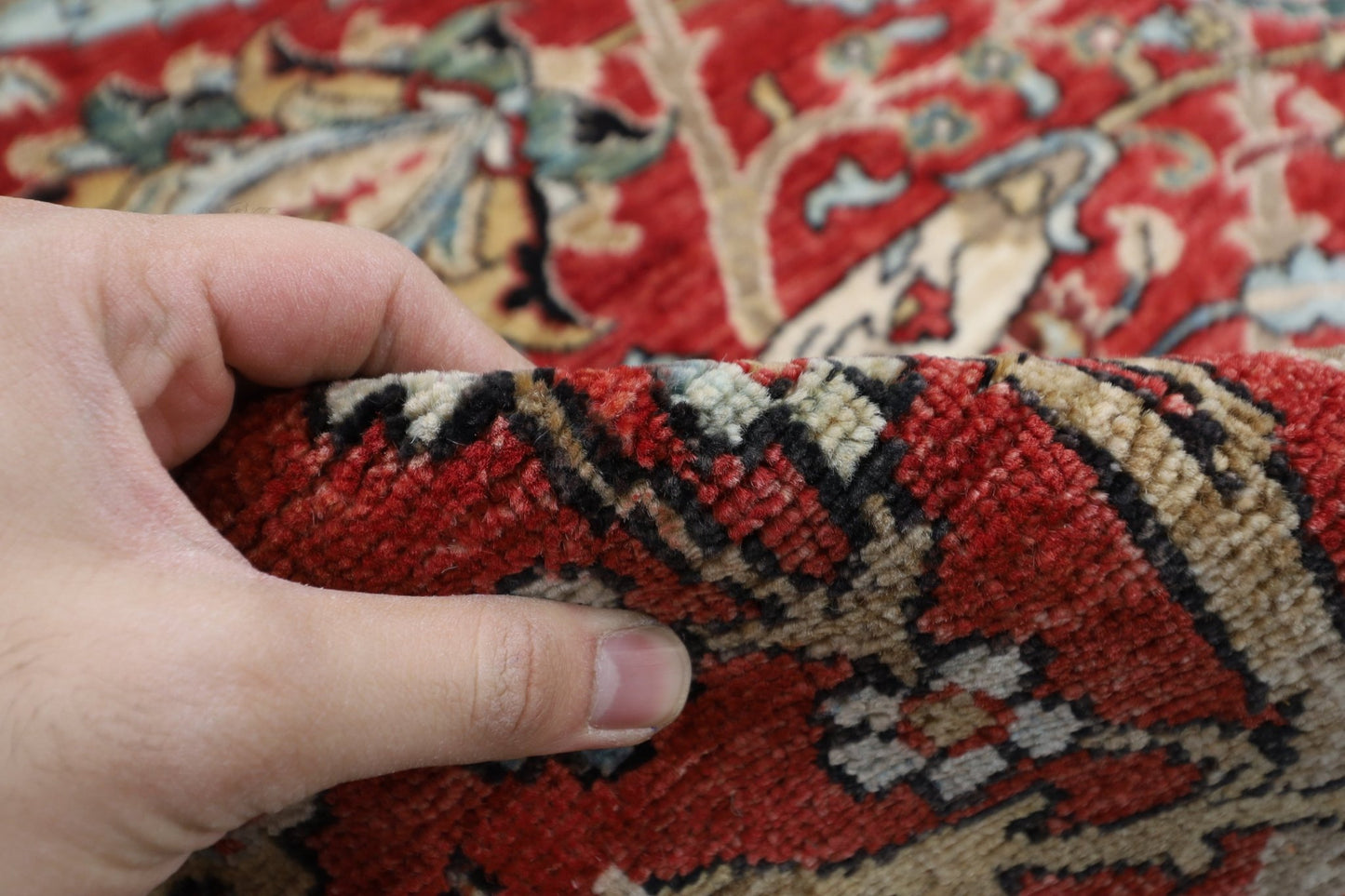 280 x 360 cm | Traditional Red Area Rug Afghan Hand Knotted veg Dye Wool carpet - ART WOOL CARPET