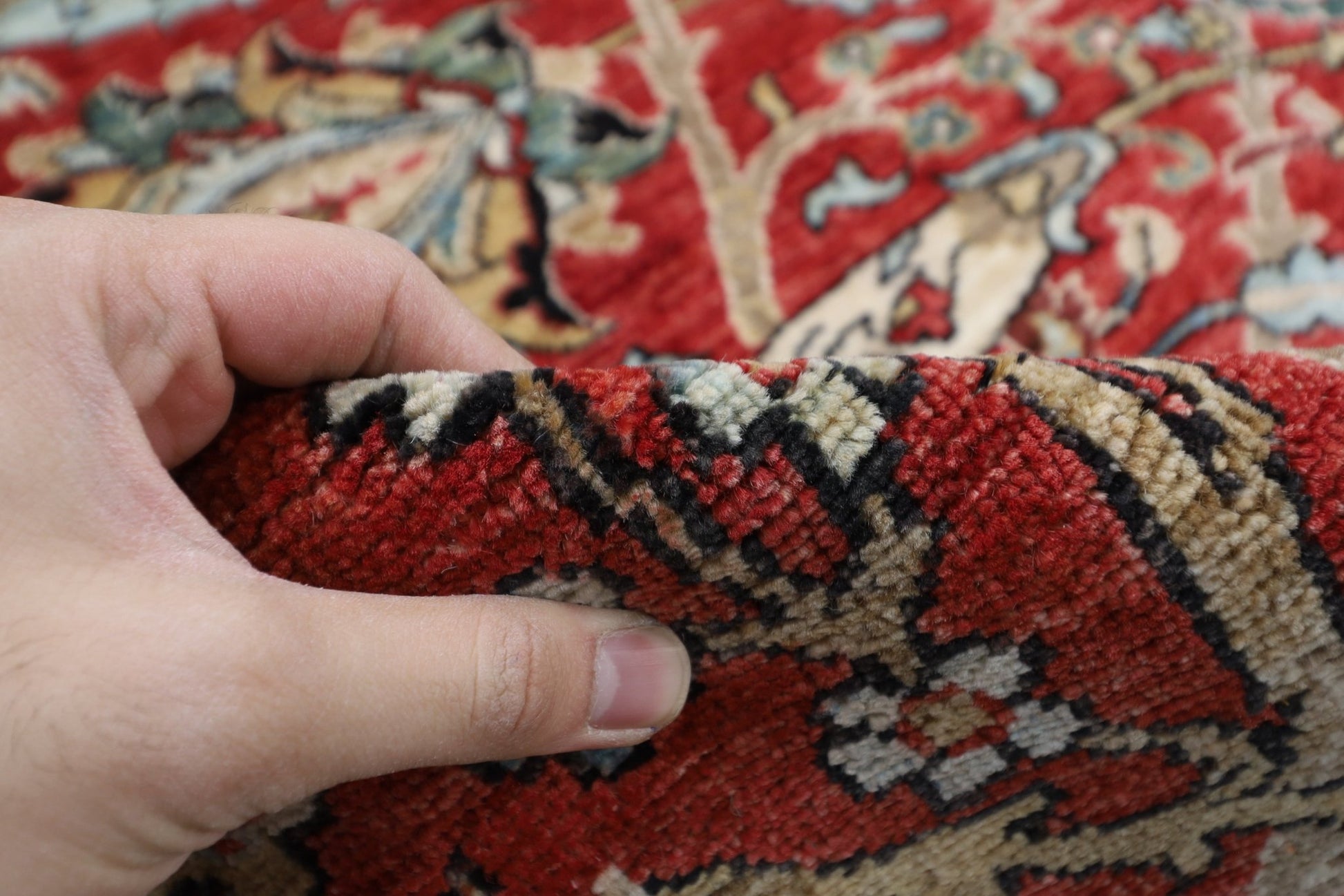 280 x 360 cm | Traditional Red Area Rug Afghan Hand Knotted veg Dye Wool carpet - ART WOOL CARPET