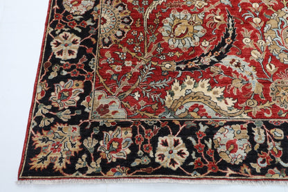 280 x 360 cm | Traditional Red Area Rug Afghan Hand Knotted veg Dye Wool carpet - ART WOOL CARPET