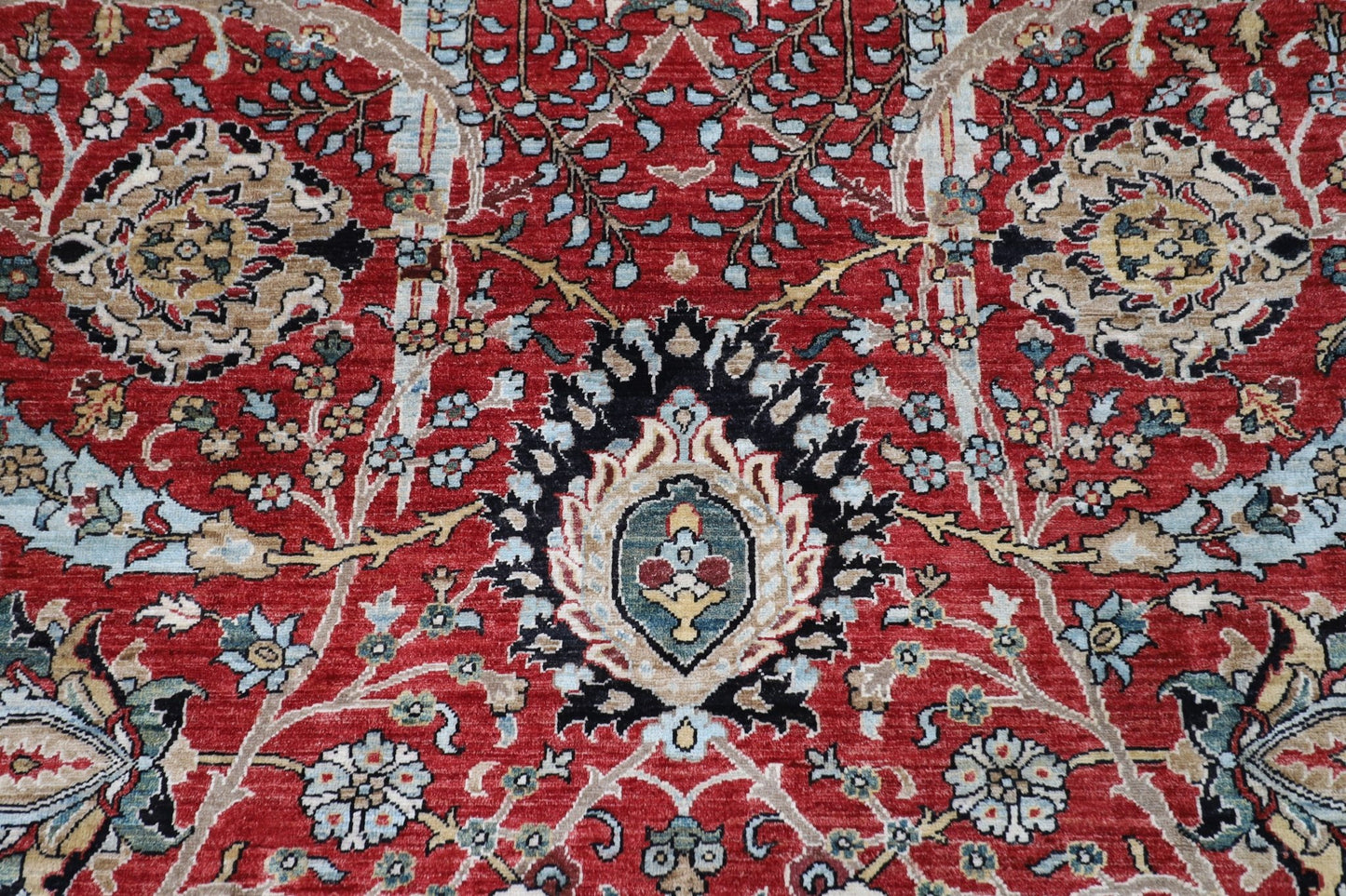 280 x 360 cm | Traditional Red Area Rug Afghan Hand Knotted veg Dye Wool carpet - ART WOOL CARPET
