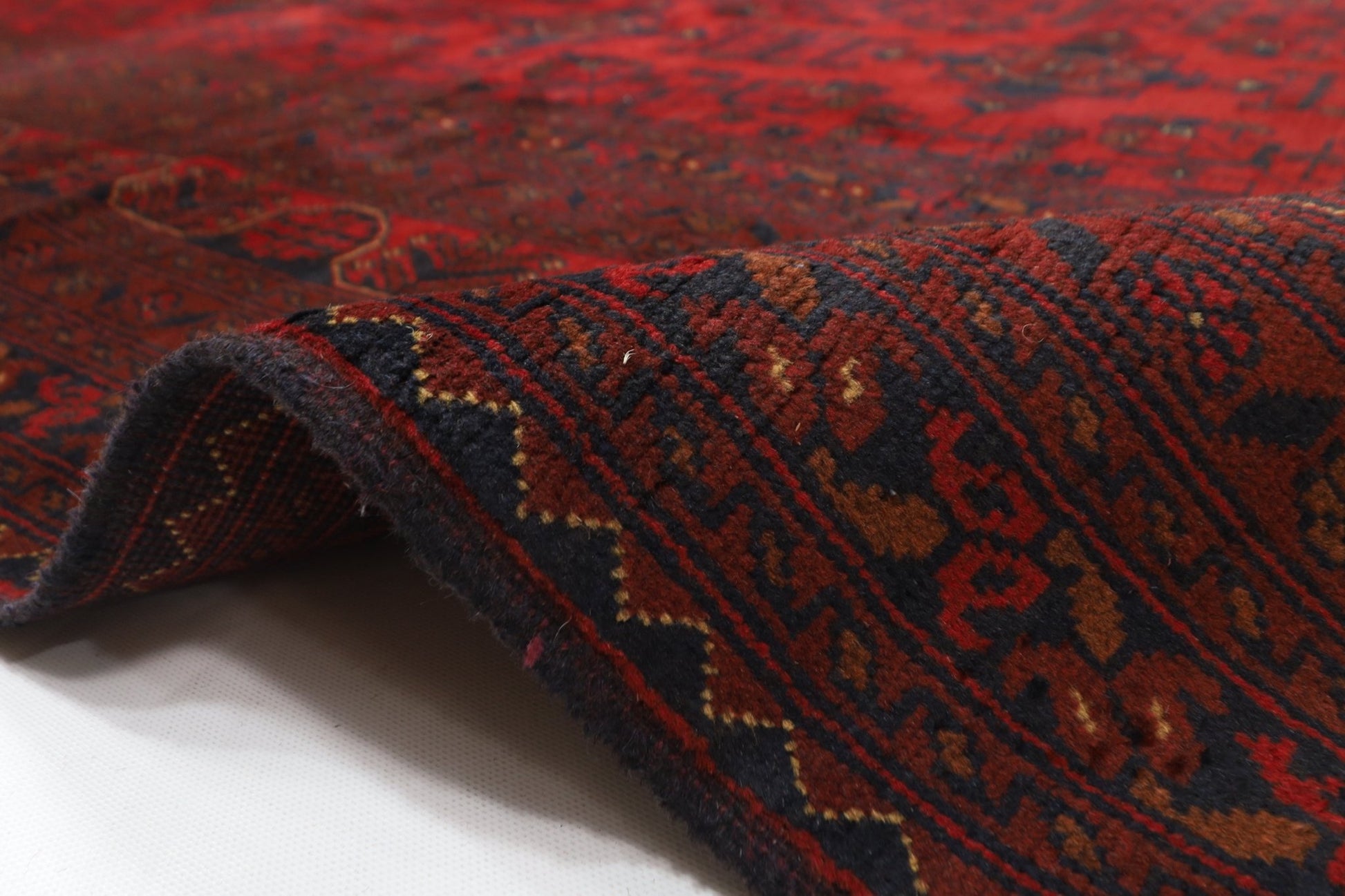 299 x 396 cm | Large Bokhara Red Oriental Area Rug Afghan Hand Knotted Wool carpet - ART WOOL CARPET
