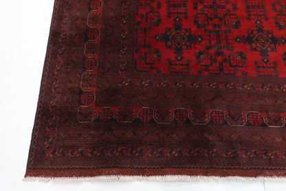 299 x 396 cm | Large Bokhara Red Oriental Area Rug Afghan Hand Knotted Wool carpet - ART WOOL CARPET