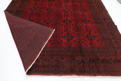 299 x 396 cm | Large Bokhara Red Oriental Area Rug Afghan Hand Knotted Wool carpet - ART WOOL CARPET