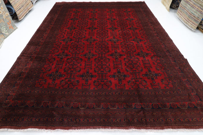 299 x 396 cm | Large Bokhara Red Oriental Area Rug Afghan Hand Knotted Wool carpet