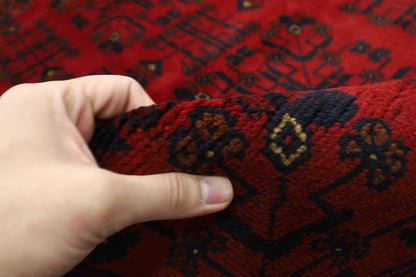 299 x 396 cm | Large Bokhara Red Oriental Area Rug Afghan Hand Knotted Wool carpet - ART WOOL CARPET