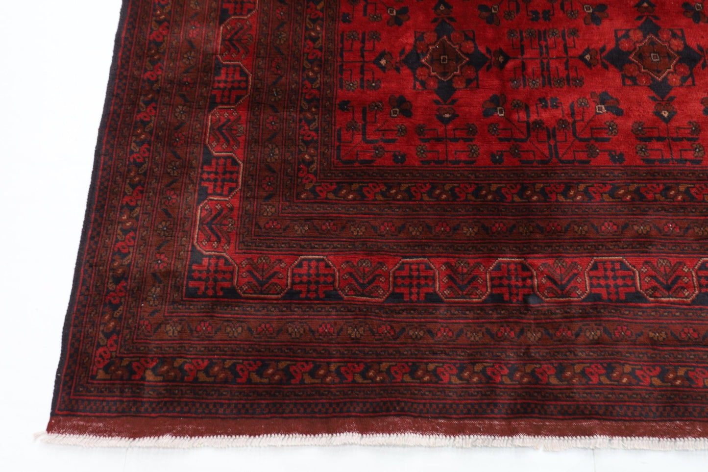 299 x 400 cm | large Bokhara Red Oriental Area Rug Afghan Hand Knotted Wool carpet - ART WOOL CARPET