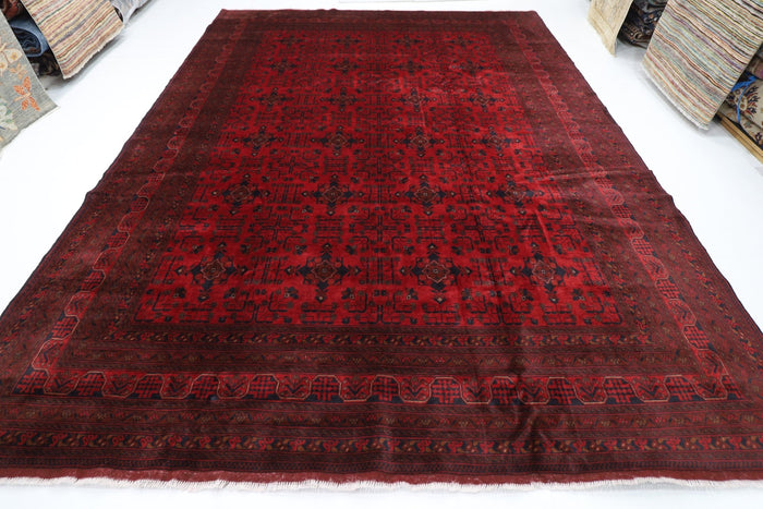 299 x 400 cm | large Bokhara Red Oriental Area Rug Afghan Hand Knotted Wool carpet