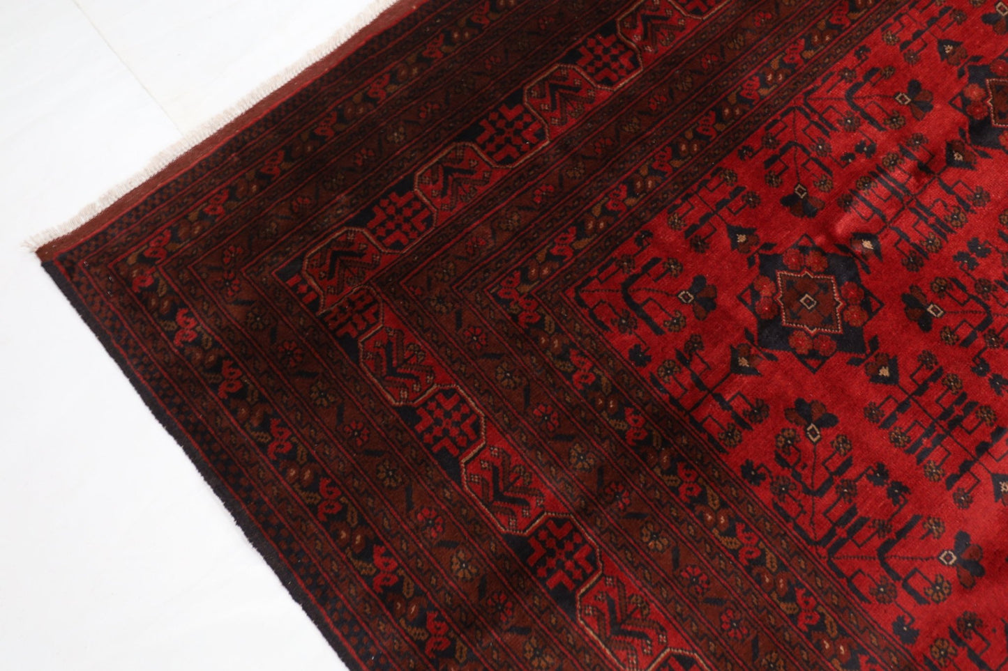 299 x 400 cm | large Bokhara Red Oriental Area Rug Afghan Hand Knotted Wool carpet - ART WOOL CARPET