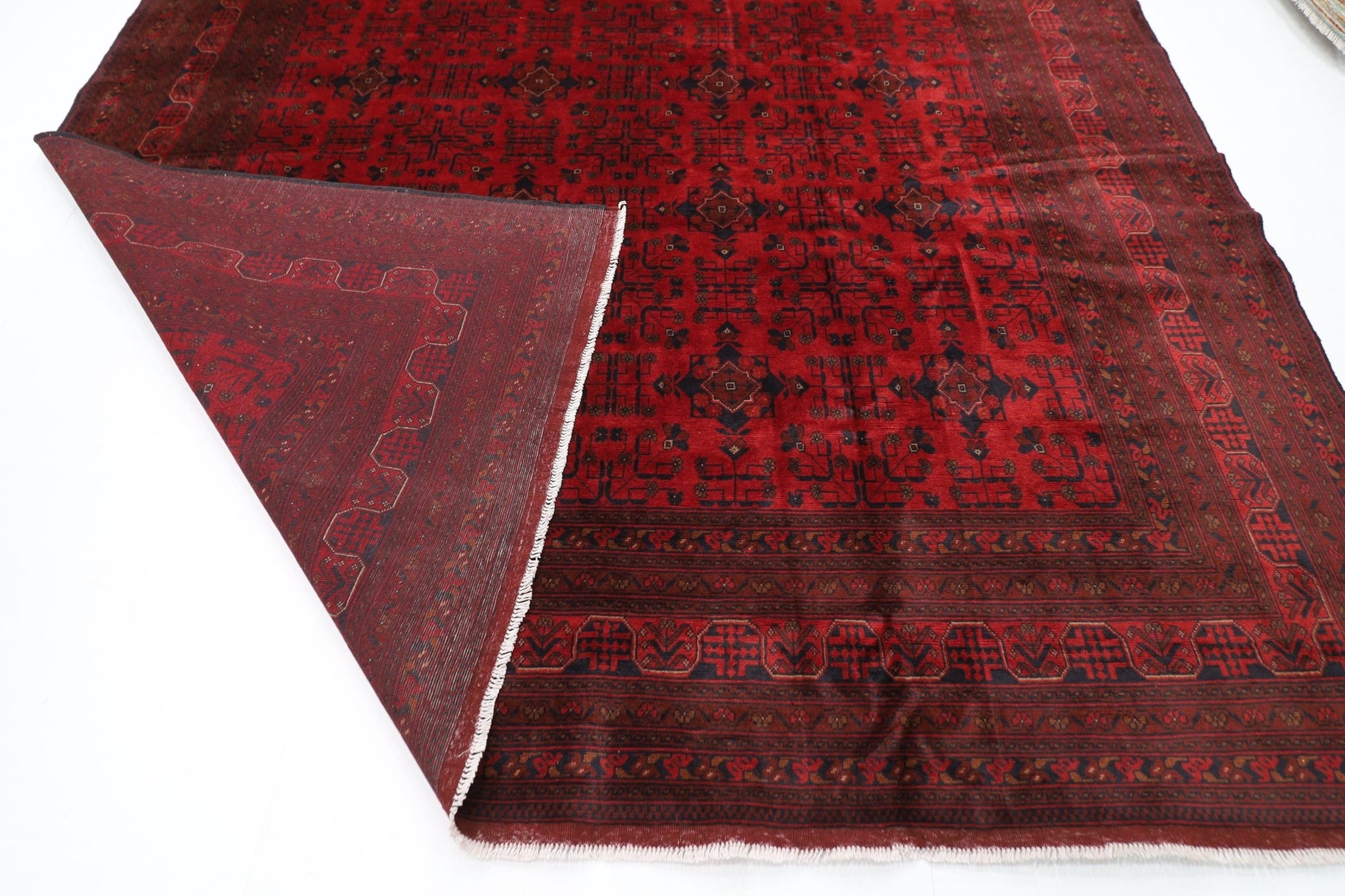 299 x 400 cm | large Bokhara Red Oriental Area Rug Afghan Hand Knotted Wool carpet - ART WOOL CARPET