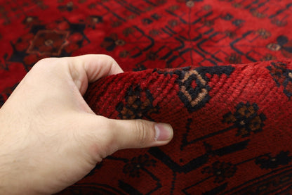 299 x 400 cm | large Bokhara Red Oriental Area Rug Afghan Hand Knotted Wool carpet - ART WOOL CARPET