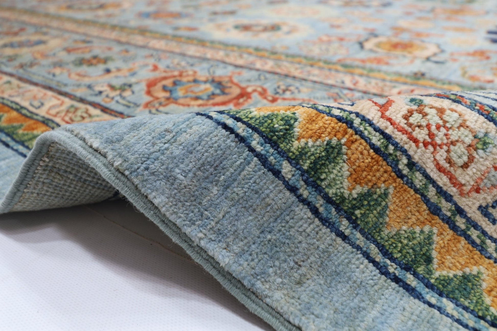 304 x 418 cm | Oriental Bidjar Blue Area Rug Afghan Hand Knotted Veg Dye Wool carpet - ART WOOL CARPET