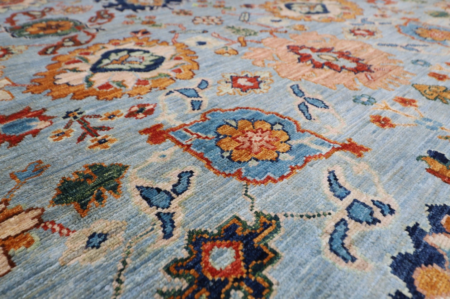 304 x 418 cm | Oriental Bidjar Blue Area Rug Afghan Hand Knotted Veg Dye Wool carpet - ART WOOL CARPET