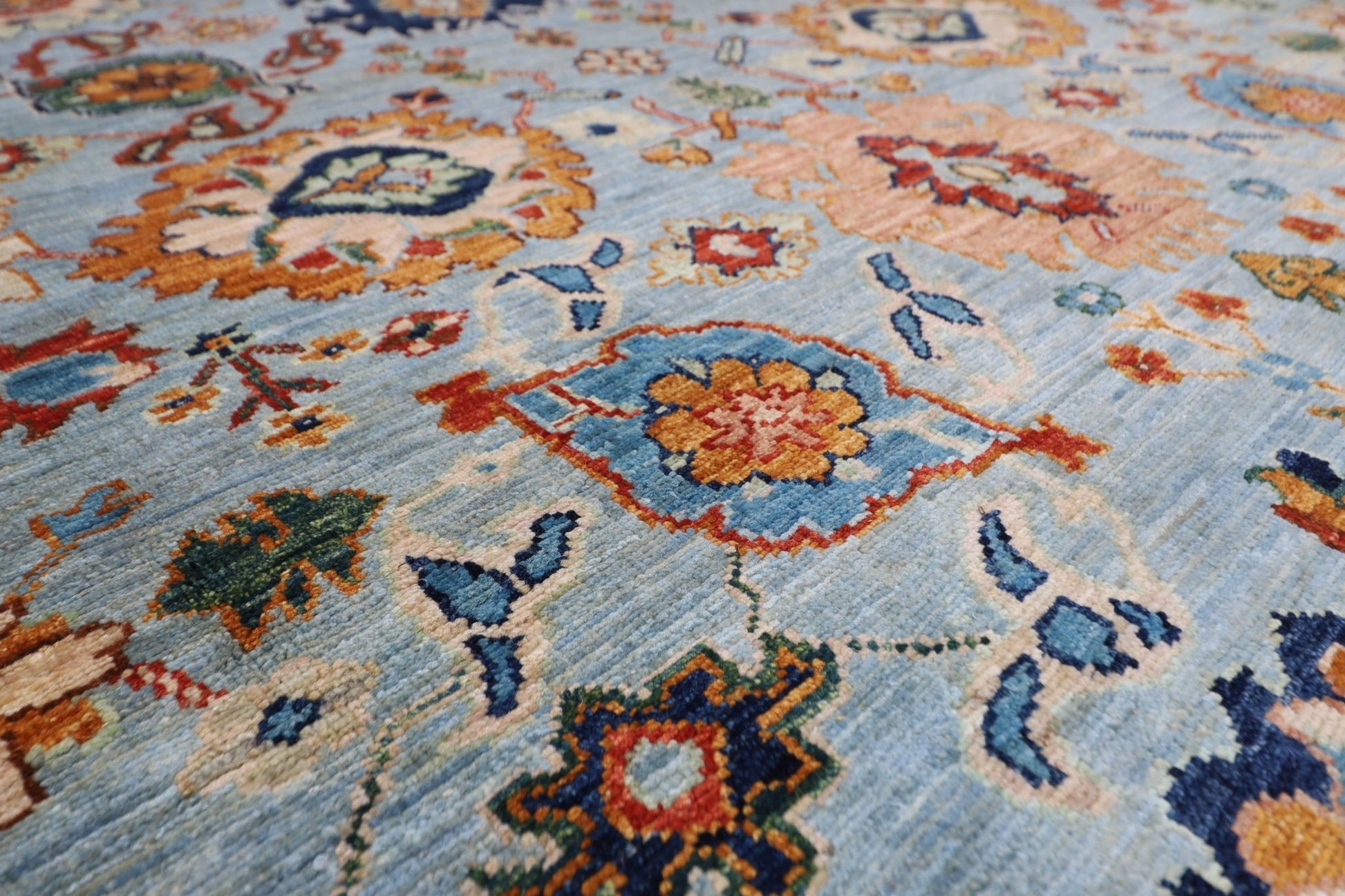 304 x 418 cm | Oriental Bidjar Blue Area Rug Afghan Hand Knotted Veg Dye Wool carpet - ART WOOL CARPET