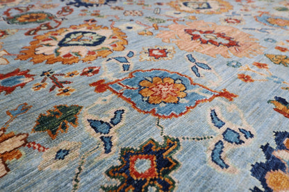 304 x 418 cm | Oriental Bidjar Blue Area Rug Afghan Hand Knotted Veg Dye Wool carpet - ART WOOL CARPET