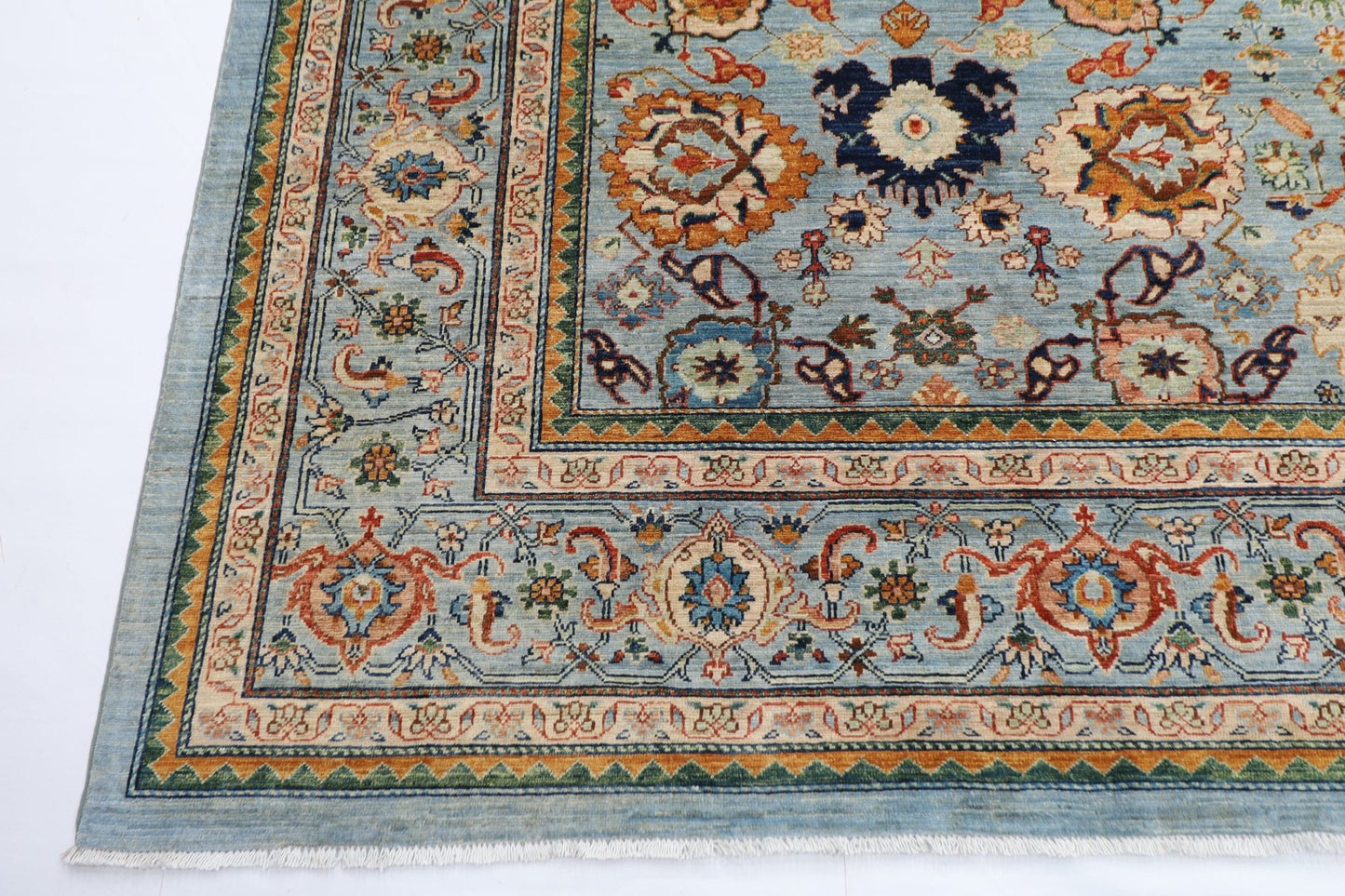 304 x 418 cm | Oriental Bidjar Blue Area Rug Afghan Hand Knotted Veg Dye Wool carpet - ART WOOL CARPET