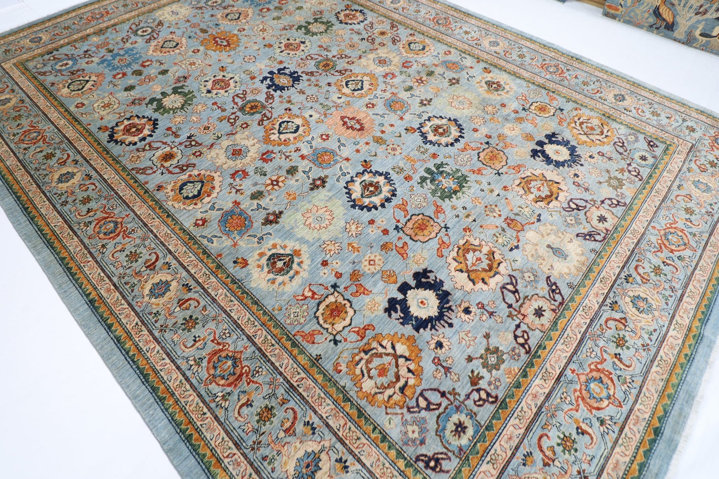 304 x 418 cm | Oriental Bidjar Blue Area Rug Afghan Hand Knotted Veg Dye Wool carpet - ART WOOL CARPET