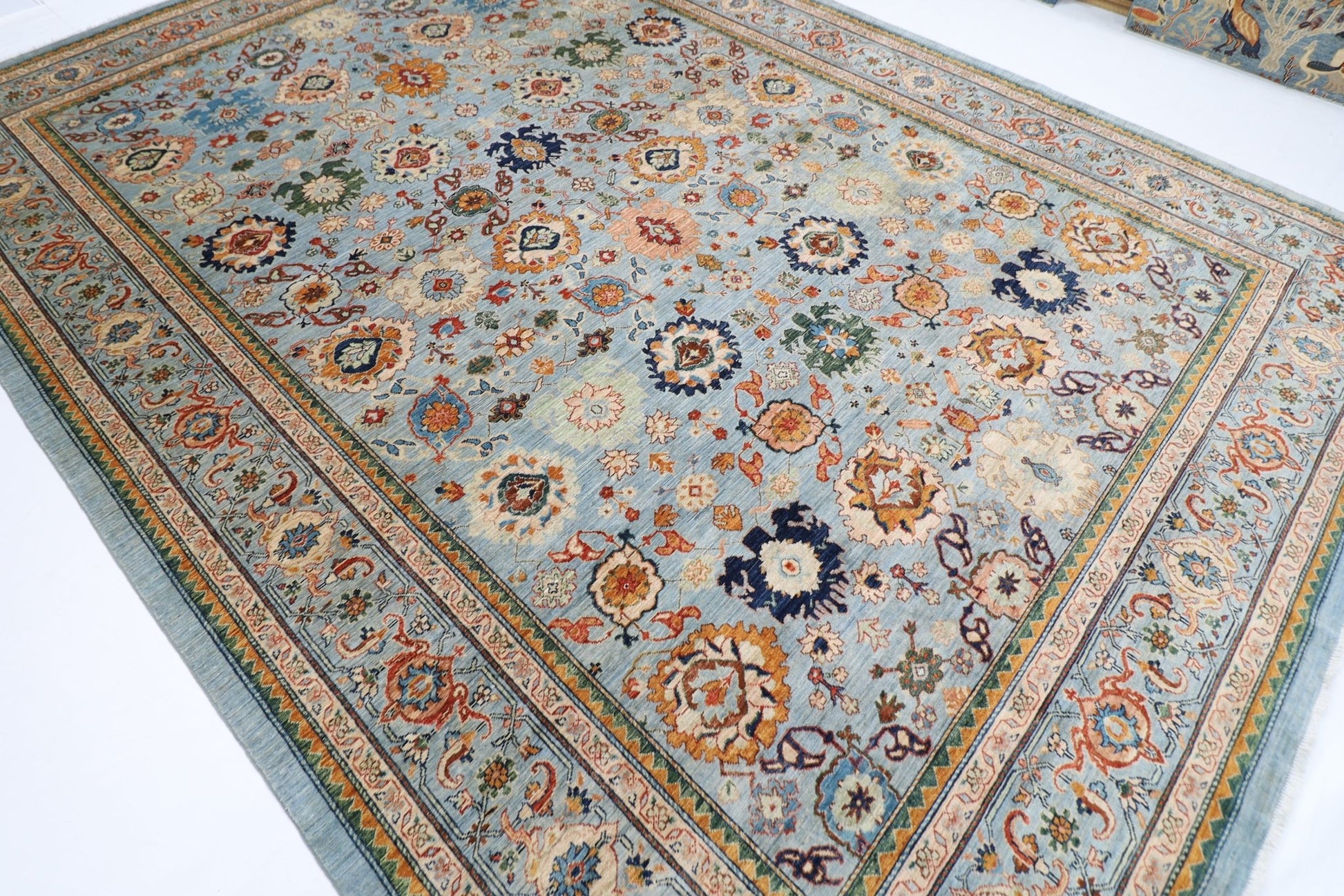 304 x 418 cm | Oriental Bidjar Blue Area Rug Afghan Hand Knotted Veg Dye Wool carpet - ART WOOL CARPET