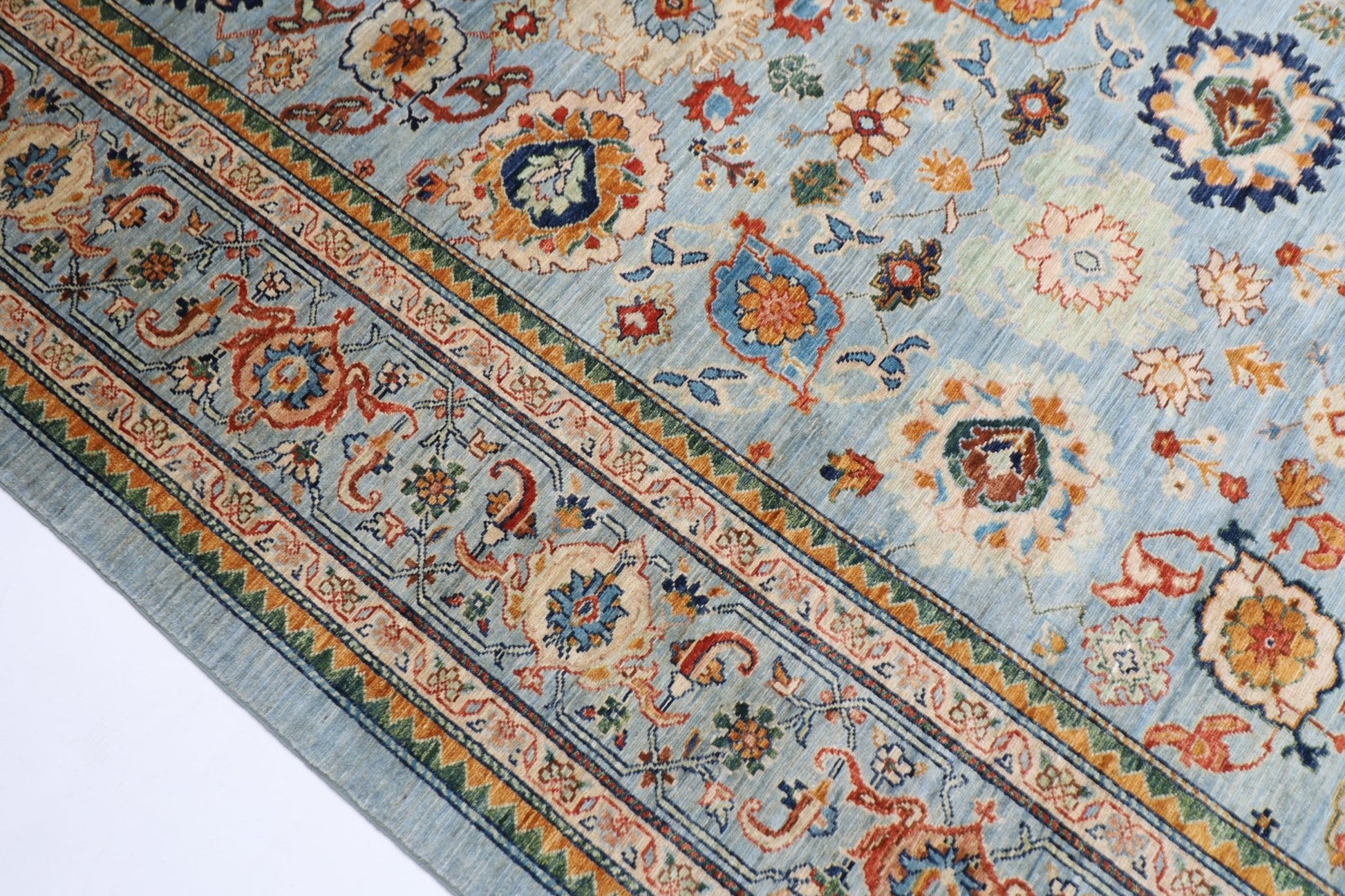 304 x 418 cm | Oriental Bidjar Blue Area Rug Afghan Hand Knotted Veg Dye Wool carpet - ART WOOL CARPET