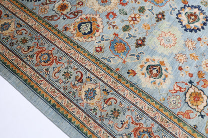 304 x 418 cm | Oriental Bidjar Blue Area Rug Afghan Hand Knotted Veg Dye Wool carpet - ART WOOL CARPET