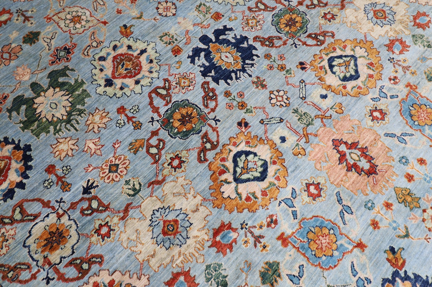 304 x 418 cm | Oriental Bidjar Blue Area Rug Afghan Hand Knotted Veg Dye Wool carpet - ART WOOL CARPET