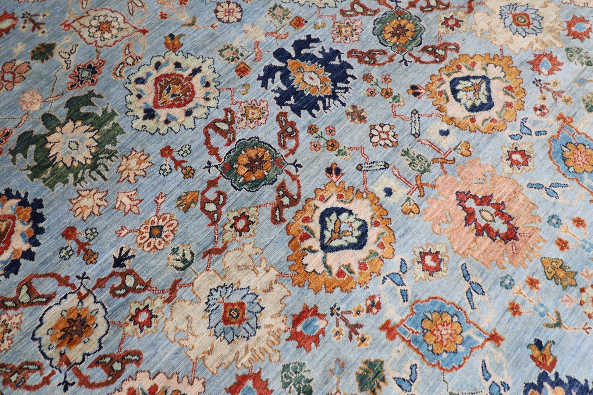 304 x 418 cm | Oriental Bidjar Blue Area Rug Afghan Hand Knotted Veg Dye Wool carpet - ART WOOL CARPET