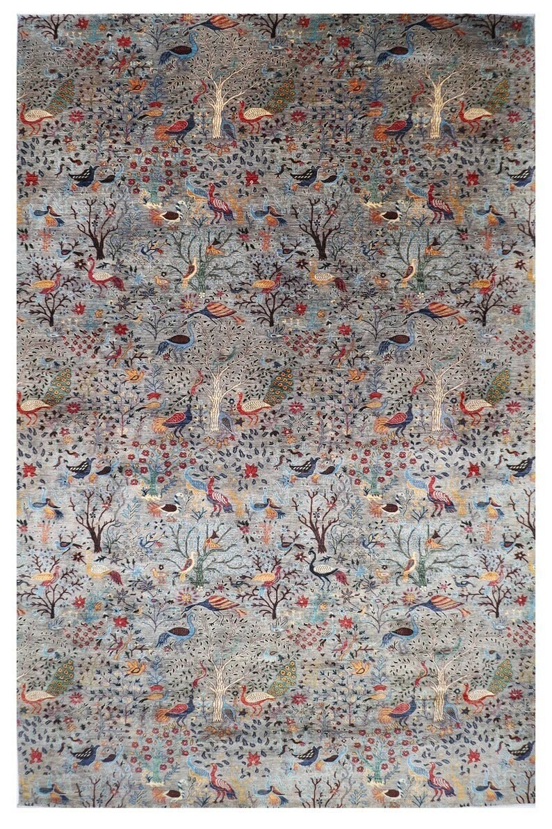 361 x 537 cm | Birds Afghan Tribal Hand Knotted Carpet