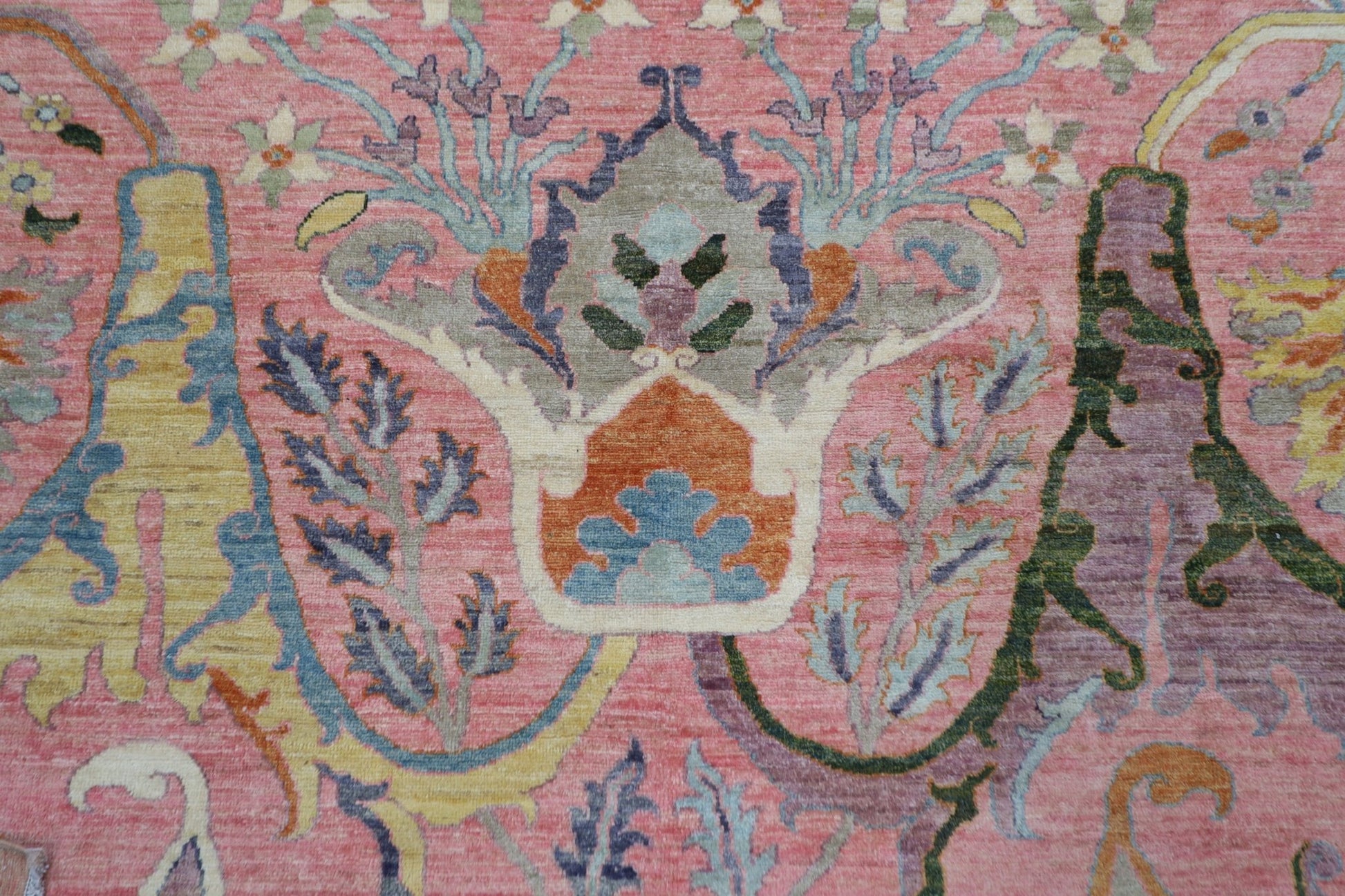 306 x 420 cm | Pink kawros Afghan Hand Knotted Wool carpet - ART WOOL CARPET