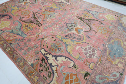 306 x 420 cm | Pink kawros Afghan Hand Knotted Wool carpet - ART WOOL CARPET