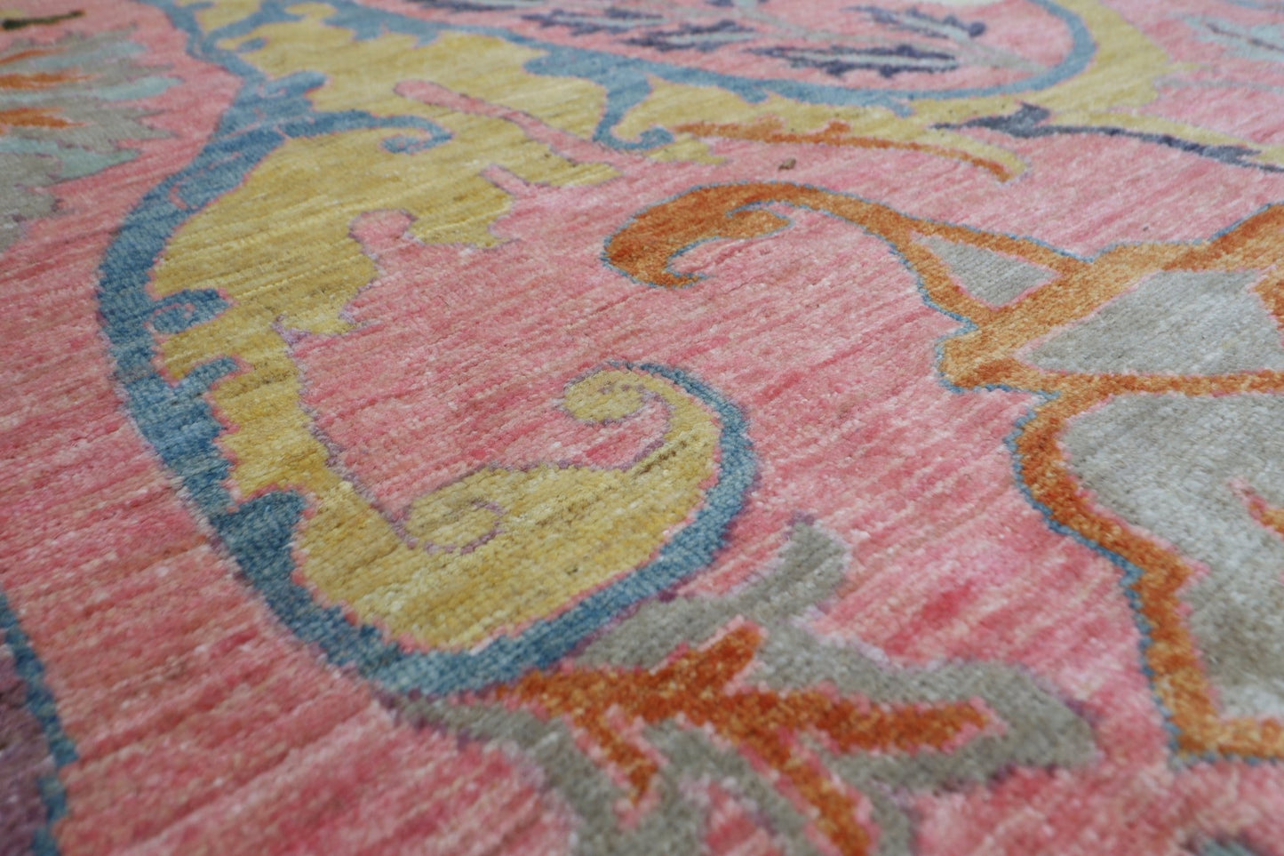 306 x 420 cm | Pink kawros Afghan Hand Knotted Wool carpet - ART WOOL CARPET