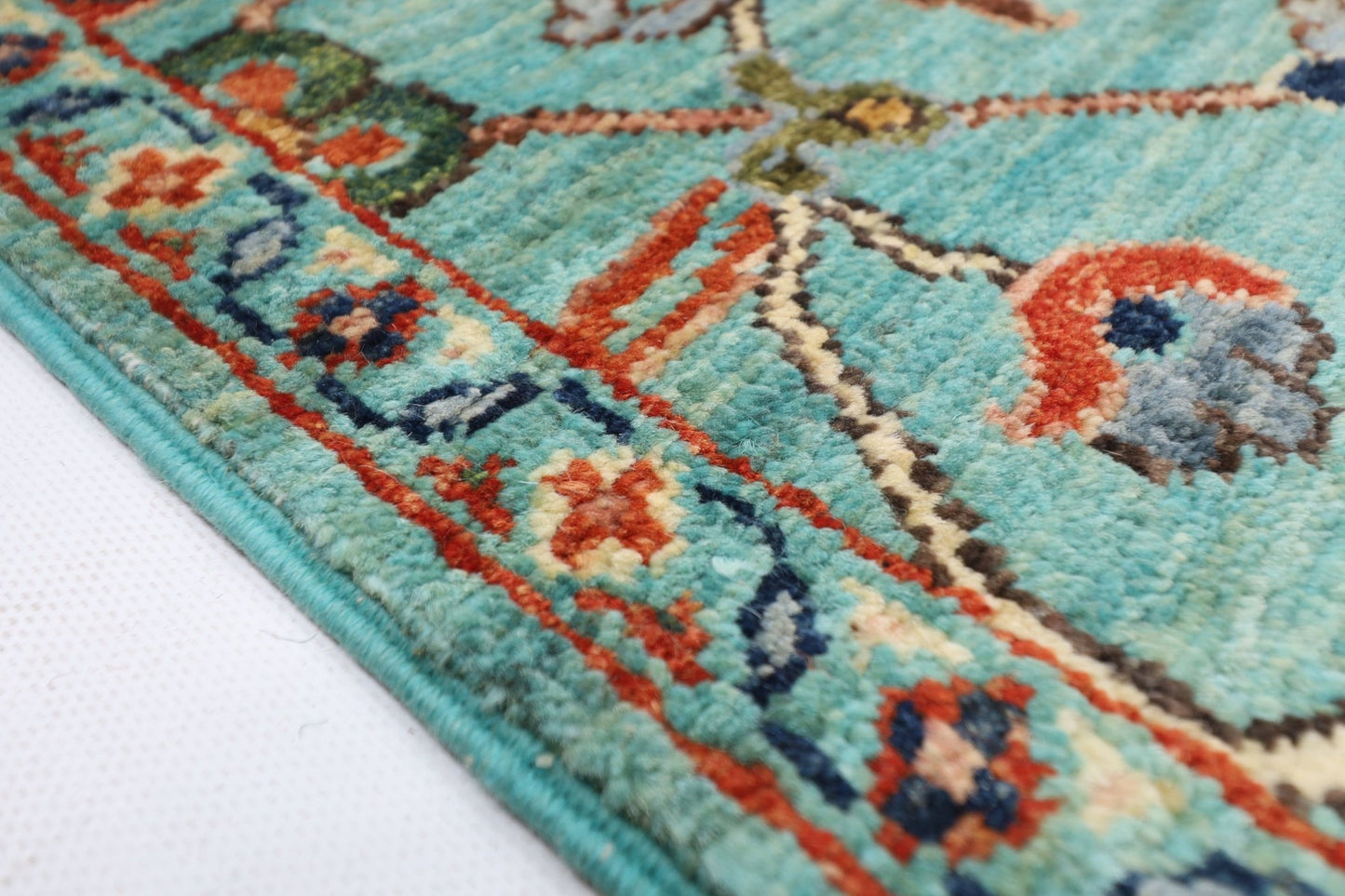 306 x 422 cm | Traditional Floral Area Rug Afghan Hand Knotted veg Dye Wool carpet - ART WOOL CARPET