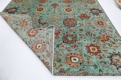 306 x 422 cm | Traditional Floral Area Rug Afghan Hand Knotted veg Dye Wool carpet - ART WOOL CARPET